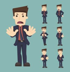 set of businessman characters poses N12