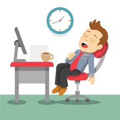 Sleeping businessman Vector flat illustration