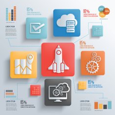 Start up development concept info graphic design vector