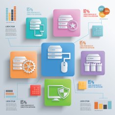 Database server concept info graphic design vector N2
