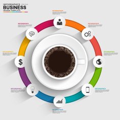Abstract 3D digital business timeline Infographic N3