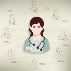 Doctor and healthy info graphic design vector