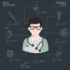 Medical and doctor info graphic design vector N4