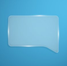 Abstract shiny glass banner Transparent chat box