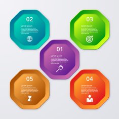 Vector illustration infographics of octagons N2