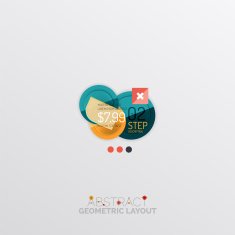 Glossy paper style geometric abstract infographic design N28