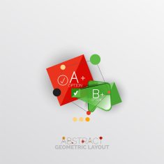 Glossy paper style geometric abstract infographic design N29
