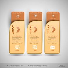 Vector tabs as design elements for business layouts N40