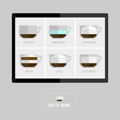 Set of coffee menu in modern style