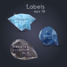 Abstract low-poly speech bubble vector background