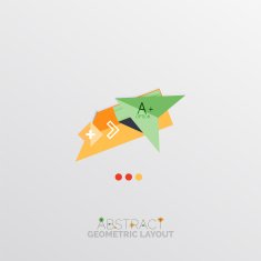 Glossy paper style geometric abstract infographic design N30
