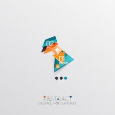 Glossy paper style geometric abstract infographic design N32