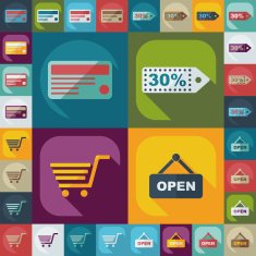 Flat concept set modern design with shadow marketing sales N8