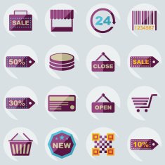 Flat concept set modern design with shadow marketing sales N9