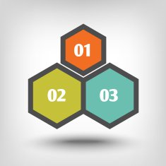 Three hexagons