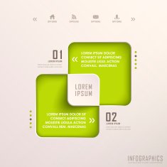 abstract 3d square infographics