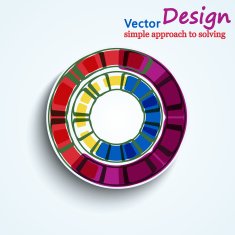 Brochure design colored circle shapes on abstract background Vector illustration