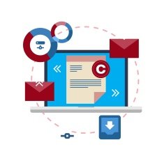 document management flat icon concept