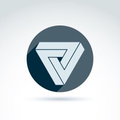 Vector abstract triangle composed from three parts Geometric