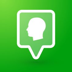 Square tooltip with a head