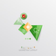 Glossy paper style geometric abstract infographic design N37