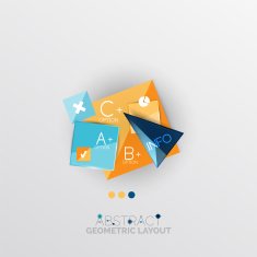 Glossy paper style geometric abstract infographic design N38