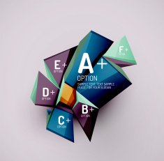 Geometric shapes with sample text Abstract template N110