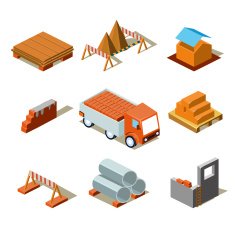 Construction Project Info Graphic Detailed Isometric N2