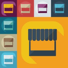 Flat concept set modern design with shadow marketing sales N20