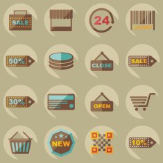 Flat concept set modern design with shadow marketing sales N21