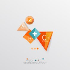 Glossy paper style geometric abstract infographic design N40