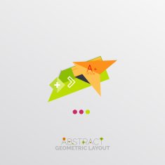 Glossy paper style geometric abstract infographic design N41