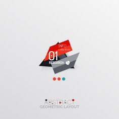 Glossy paper style geometric abstract infographic design N42