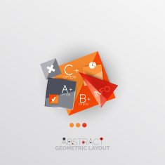 Glossy paper style geometric abstract infographic design N43