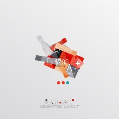 Glossy paper style geometric abstract infographic design N44