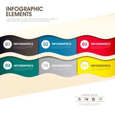 vector abstract 3d waves paper infographics