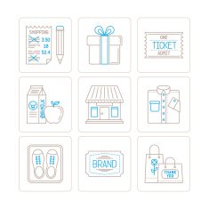 Set of vector shopping icons and concepts