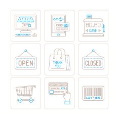 Set of vector shopping icons and concepts N2