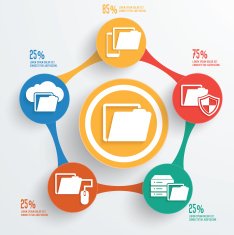 File sharing concept info graphic design clean vector