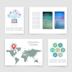 Templates Design Set of Web Mail Brochures Mobile Technology Infographic N76