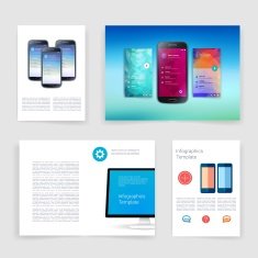 Templates Design Set of Web Mail Brochures Mobile Technology Infographic N78