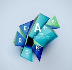 Geometric shapes with sample text Abstract template N121