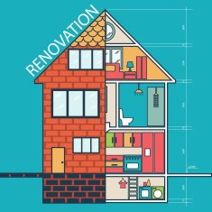 Renovation House remodeling flat design Vector