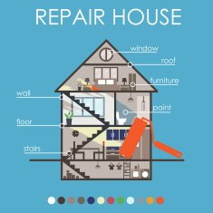 House remodeling infographic Vector N2