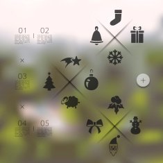 Christmas infographic with unfocused background N36