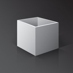 3D Open Box Mockupon white background with reflection and shadows
