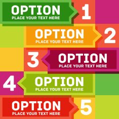 Modern colorful flat designed option template