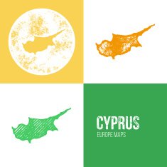 Cyprus Grunge Retro Map