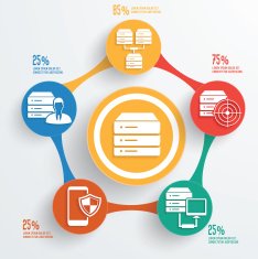 Database server concept info graphic design clean vector N9