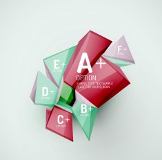 Geometric shapes with sample text Abstract template N132